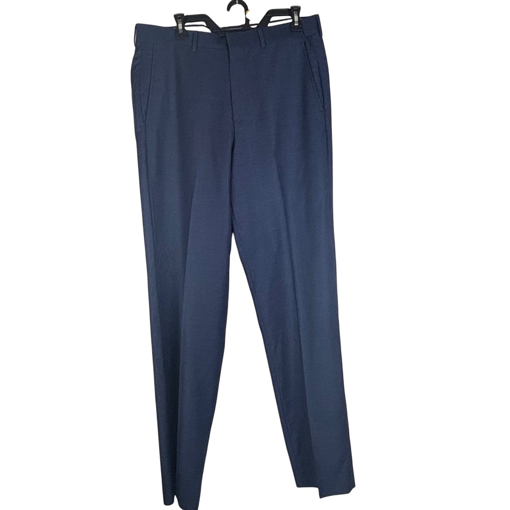 Brooks Brothers Dress Pants Madison Fit Mens 32 Navy Reda Italian Wool Trousers